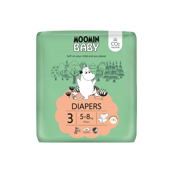 Moomin Baby Βρεφικές Πάνες Νο3 (5-8kg) 48τμχ