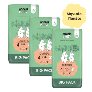 Moomin Baby Βρεφικές Πάνες Μηνιαίο Πακέτο Νο4 Big Pack (7-14kg) 189τμχ