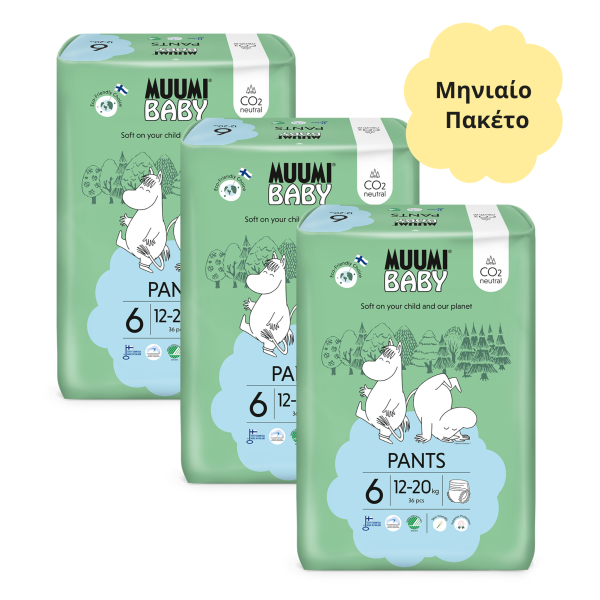 Muumi Baby Πάνες Βρακάκι Μηνιαίο Πακέτο Νο6 (12-20kg) 108τμχ