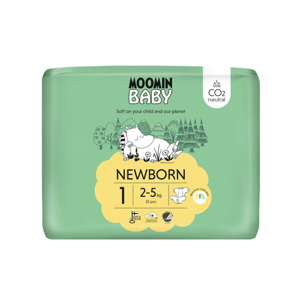 Moomin Baby Βρεφικές Πάνες για Νεογέννητο No1 (2-5kg) 25τμχ