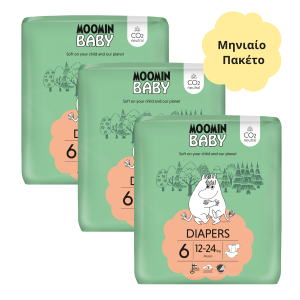 Moomin Baby Βρεφικές Πάνες Μηνιαίο Πακέτο Νο6 (12-24kg) 102τμχ